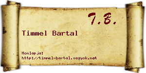 Timmel Bartal névjegykártya
